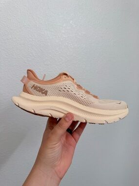 Hoka One One Women's Neutral Trainer in Beige and Peach